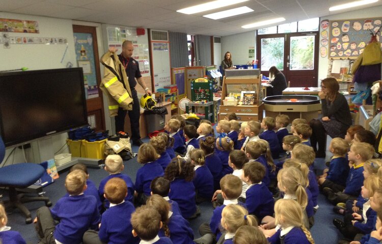 Image of A visit from a firefighter